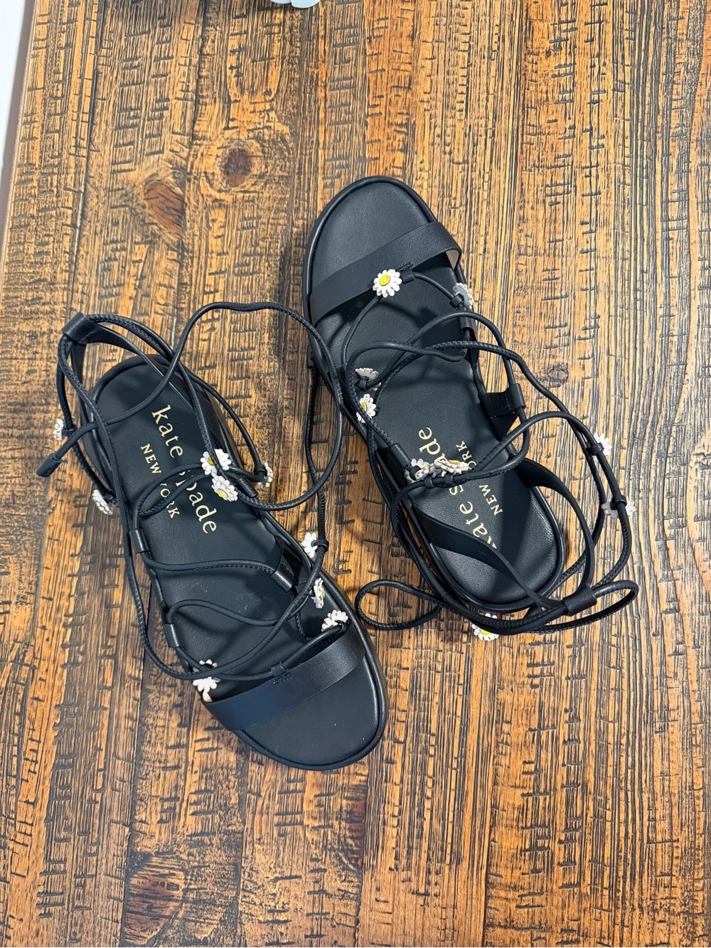 kate spade Black Strappy Sprinkles Sandals